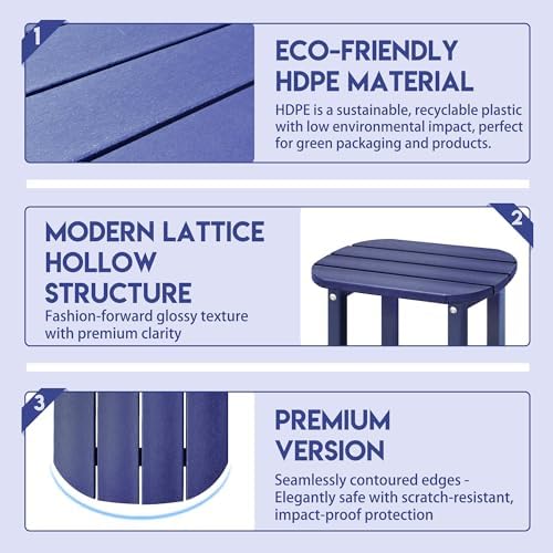 LZRS 2-Tier Patio Side Table, Heavy Duty HDPE Outdoor End Table - Image 5