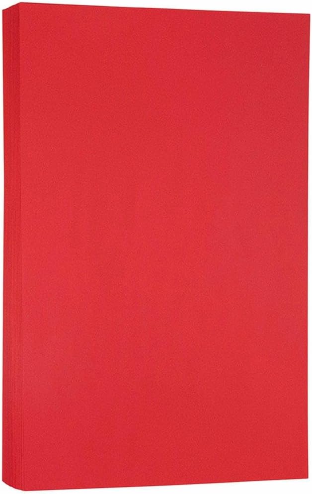 LUXPaper 8.5" x 14" Paper | Legal Size | Ruby Red | 80lb. Text | 50 Qty