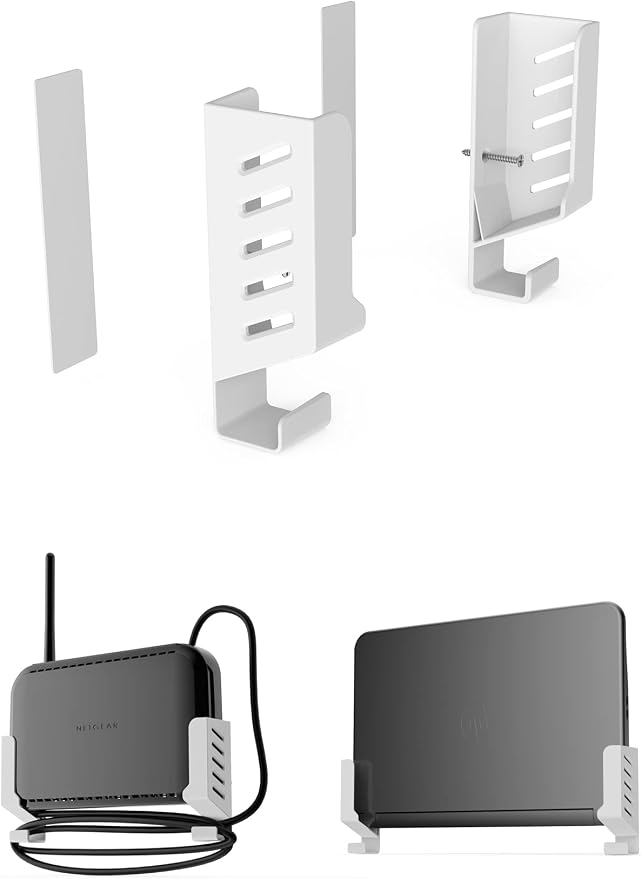 Laptop & WiFi Router Wall Mount Holder by ZZHDESBY