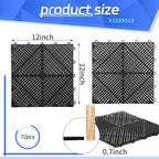 Barydat 72 Pcs 12x12 Garage Floor Tiles Interlocking Drainage - Image 2