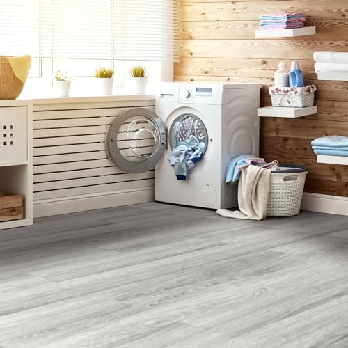 Art3d 18-Pack Interlocking Vinyl Floor Tiles, Venice Ash - Image 2
