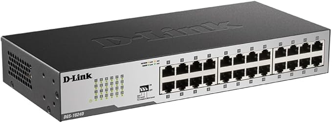 D-Link DGS-1024D, Ethernet Switch, 24 Port Gigabit Unmanaged Fanless Network by D-Link
