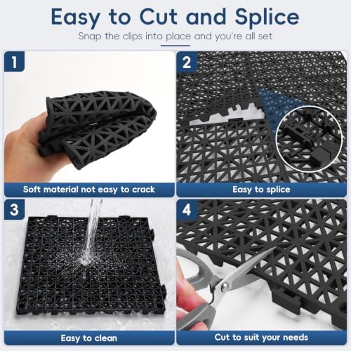 Interlocking Drainage Tiles 24PCS Modular Interlocking Cushion 12" x 12" - Image 5