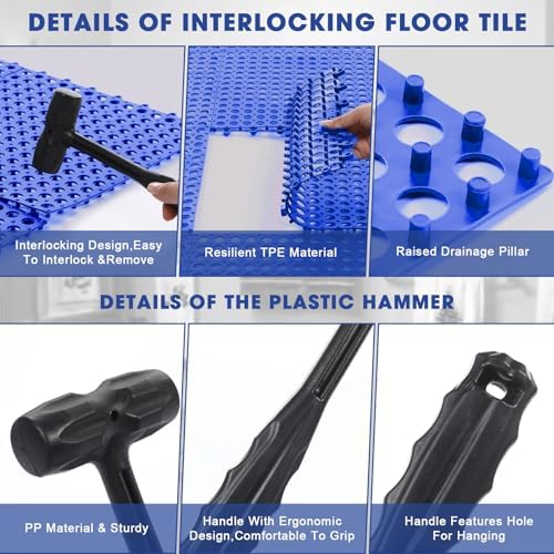 Drydiet 24 Pack Drainage Tiles Modular Interlocking Floor Tiles - Image 4