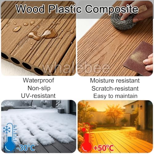 Heavy-duty Patio Decking 84×84cm WPC Deck Tiles Outdoor - Image 2