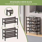 ROMGUAR CRAFT 2 Tier Bamboo Shoe Rack - Image 5