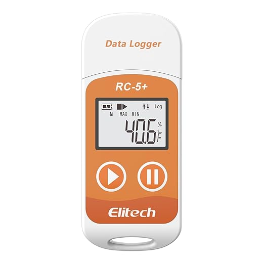 Elitech Default Fahrenheit RC-5+ Digital PDF USB Temperature Data Logger by Elitech