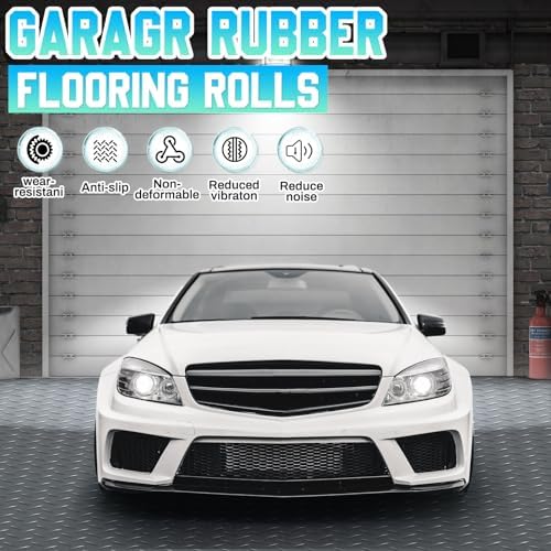 Breling 16 in X 10 ft Rubber Diamond Plate Garage Floor Mat - Image 5