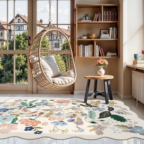 4x6 Living Room Area Rugs: Washable Boho Kitchen Rugs Non Slip Low-Pile Small - Image 2