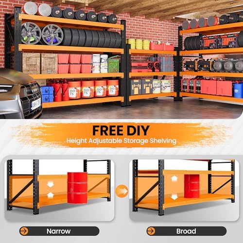 48” Wide Heavy Duty Metal Garage Shelving, Adjustable Storage Shelf - Image 4