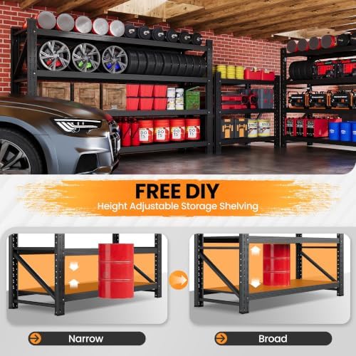 60” Wide Heavy Duty Metal Garage Shelving, Adjustable Storage Shelf - Image 4