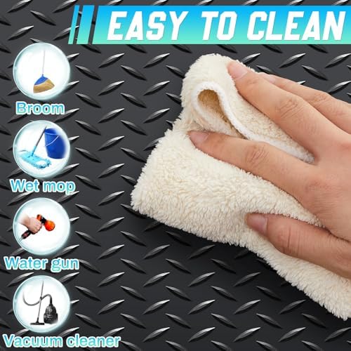 Breling 12 in x 32.8 ft Rubber Diamond Plate Rolls Garage Floor Mat - Image 4