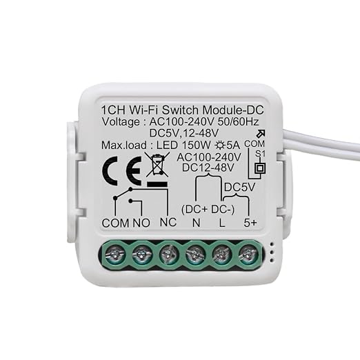 Tuya Smart Life app Dry Contact WiFi Relay Switch Module, 1 Channel DC 5V by MHCOZY