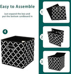 Black Foldable Storage Cubes Bins, Fabric Storage Box Cubes Organizer Baskets - Image 6
