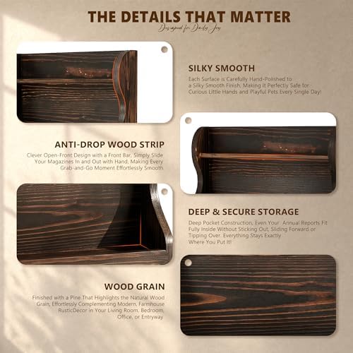 Pine Wood Mail Organizer Wall Mount - Image 6