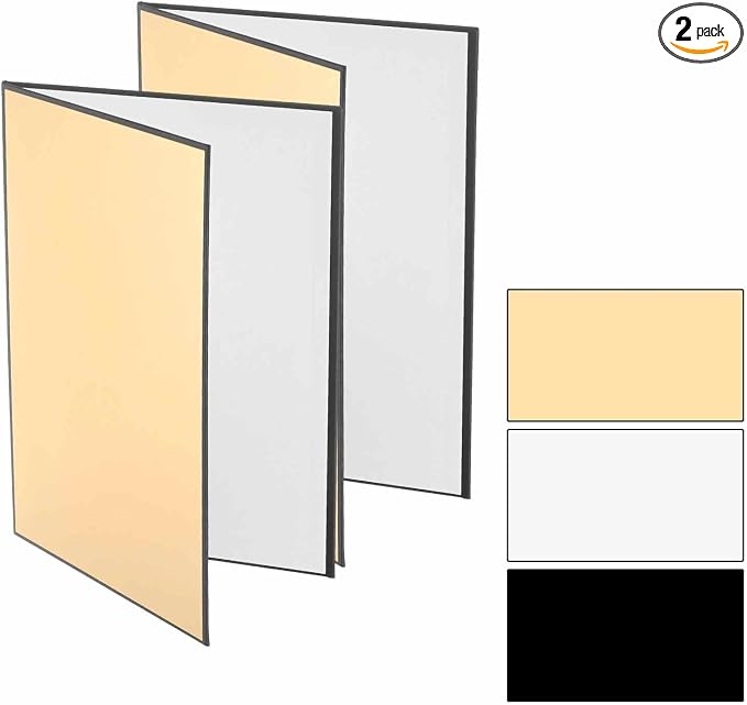 2Pcs 11"x8" Light Reflector 3 in 1 Photography Reflector Cardboards, Foldable & by Unknown