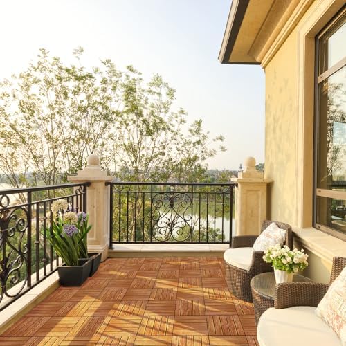 Interlocking Deck Tiles, 11.8"x11.8", All-Weather, Composite Deck Tiles - Image 2