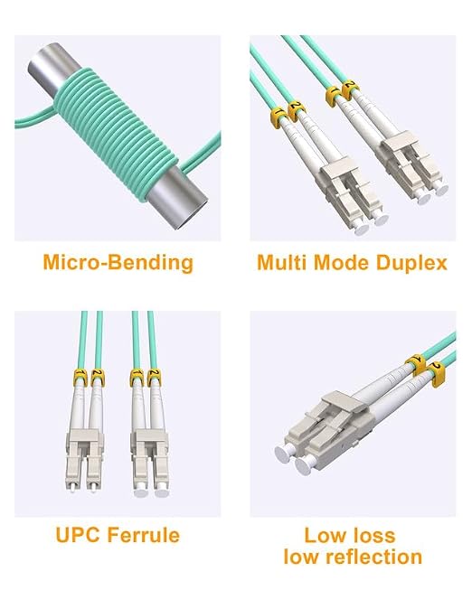 LC to LC OM3 Fiber Patch Cable Multimode, MM Duplex 10G Fiber Optical Patch - Image 6