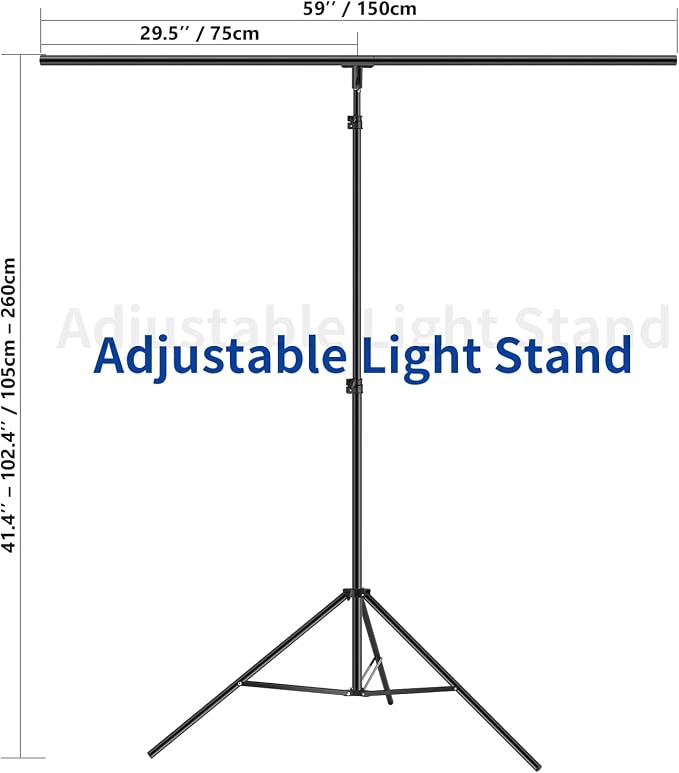 Neewer T-Shaped Background Backdrop Support Stand Kit, 8.5ft/2.6m Tall - Image 2