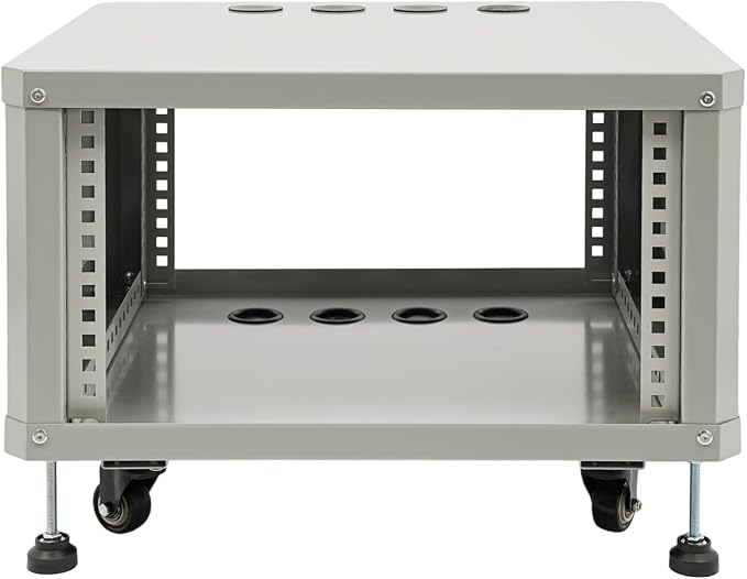 6U Stereo & Studio Rack with Wheels, Open Frame Audio Rack Cabinet, Rolling - Image 6