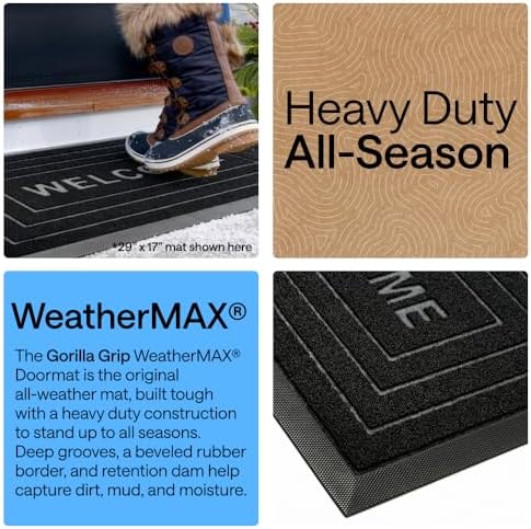 GORILLA GRIP WeatherMAX Door Mat, Indoor Outdoor Use - Image 3