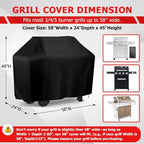 i COVER Grill Cover, 58 inch BBQ Grill Cover - Image 2