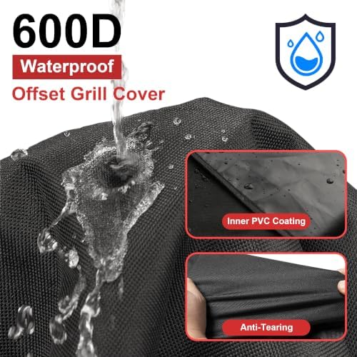 iCOVER Offset Smoker Cover 60 inch, Grill Cover - Image 4