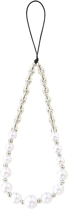 Beaded Phone Charm Lanyard Strap Girly Style Fixed Beads Pearl Lanyards by Staqlo