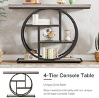 Tribesigns 41.3" Console Table, Industrial 4-Tier Sofa Table Entryway Table - Image 6
