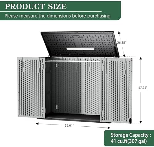 Outdoor Storage Shed Resin Waterproof Storage Cabinet - Image 2