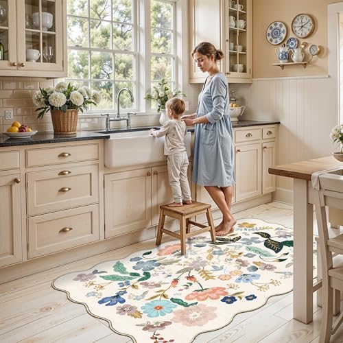 Washable 3x5 Entryway Area Rugs: Ultra Soft Floral Carpet - Image 5