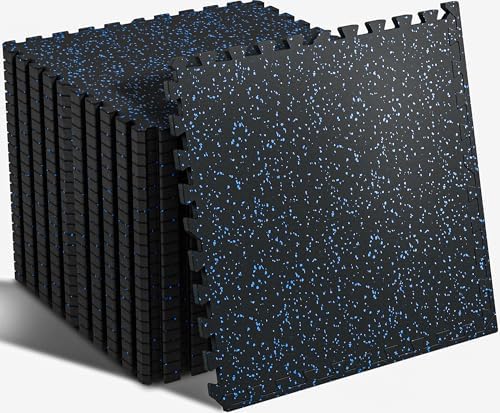 SUPERJARE 0.56'' Thick 96 Sq Ft Rubber Top Gym Flooring by SUPERJARE