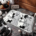 Halloween Bath Mat Spooky Ghost Rugs Washable Gothic Bathroom Floor Carpet by Lamkidle