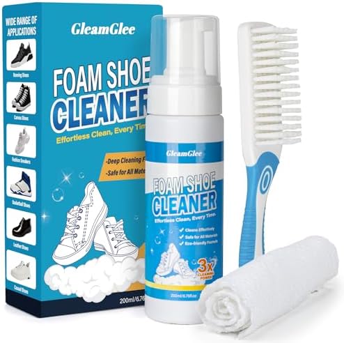 Shoe Cleaner, No-Rinse Deep-Cleaning Foam, Revives White Sneaker Fast by GleamGlee