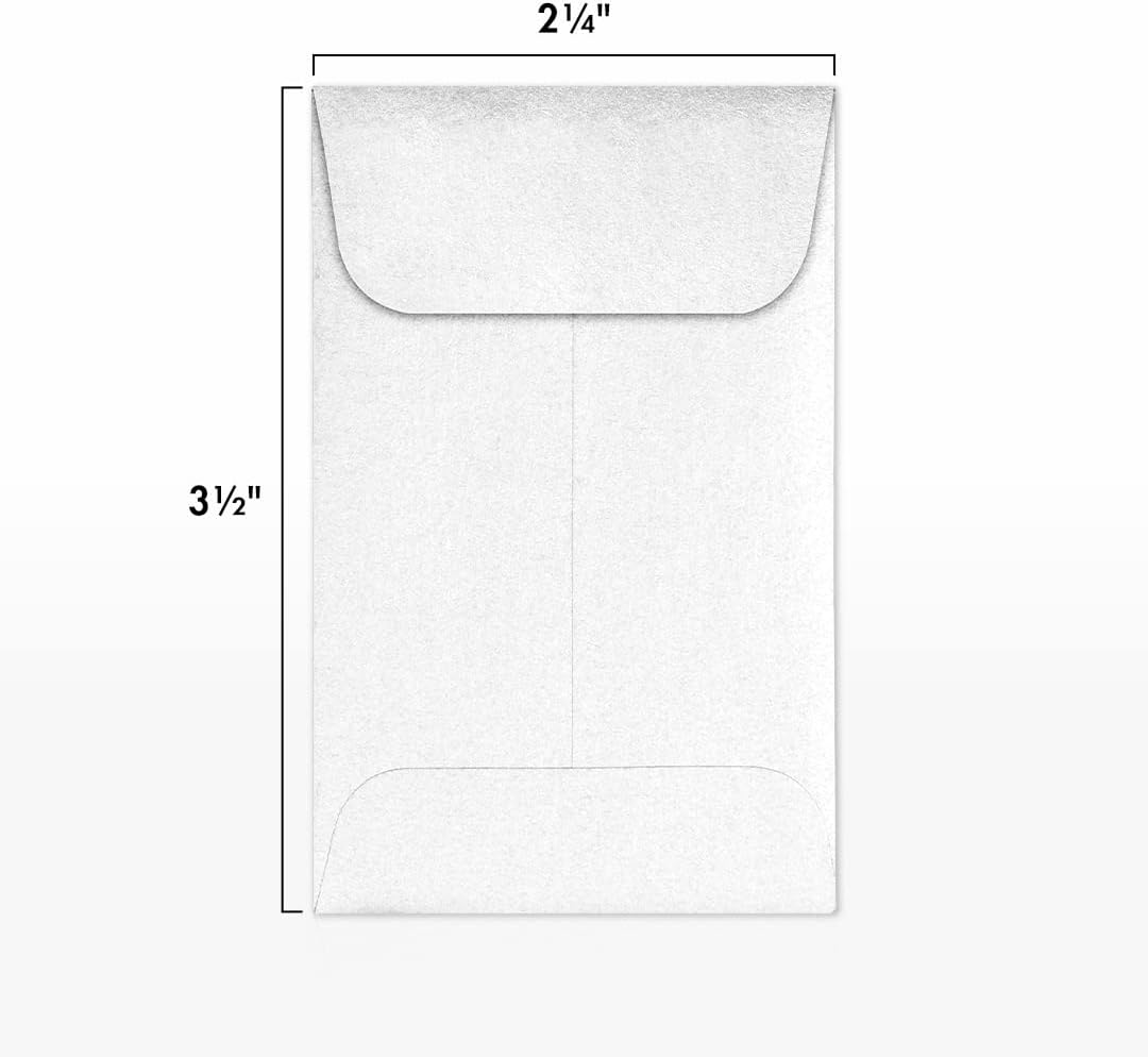 LUXPaper #1 Coin Envelopes | 2 1/4" x 3 1/2" | Crystal Metallic | 80lb. Text | 250 Qty