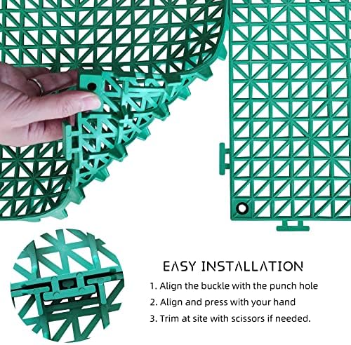 12 Pack Modular Interlocking Cushion 11.6" x 11.6" Rubber Mat Floor Tile Mats - Image 6