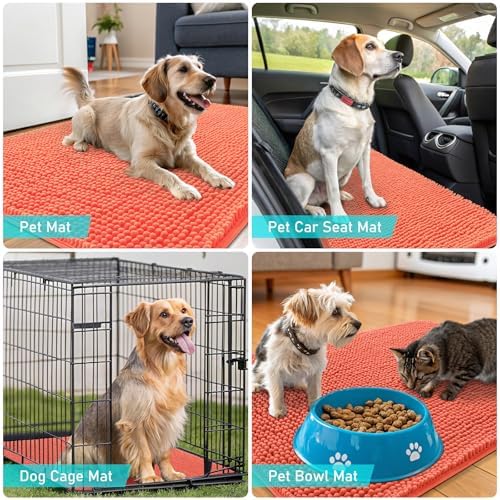 OLANLY Dog Door Mat for Muddy Paws 59x20, Super Absorbent Chenille Mud Mat - Image 7