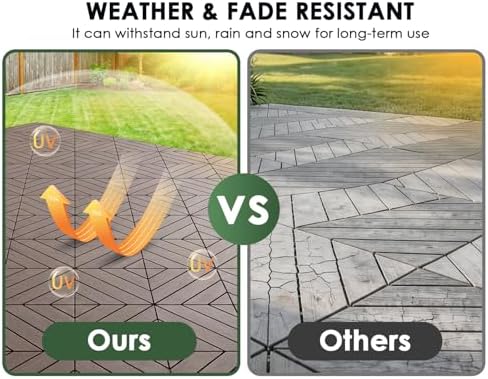 72 PCS Plastic Interlocking Deck Patio Tiles - Image 5