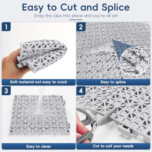 Interlocking Drainage Tiles 50PCS Modular Interlocking Cushion 12" x 12" - Image 4