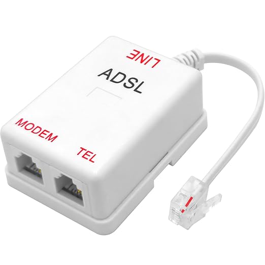 NECABLES DSL Filter Splitter for Phone Line and Modem 6 Inductors Version RJ11 by NECABLES