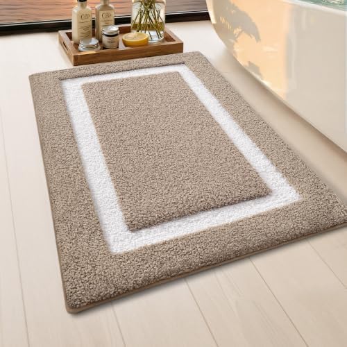 Color&Geometry Mini Bathroom Rugs 16x24, Extra Soft Absorbent Microfiber Bath - Image 3