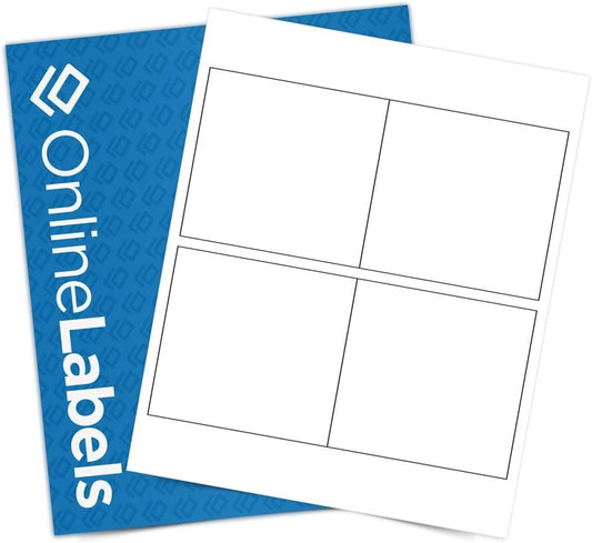 4 x 4 Square Label - Pack of 400 Labels, 100 Sheets - Inkjet/Laser Printer - Online Labels