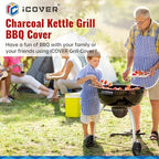 iCOVER Round Grill Cover, Waterproof Charcoal Kettle Grill Cover, UV Resistant - Image 6
