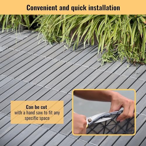 Interlocking Deck Tiles 30pcs 12"x12" Plastic Outdoor Floor Tiles - Image 6