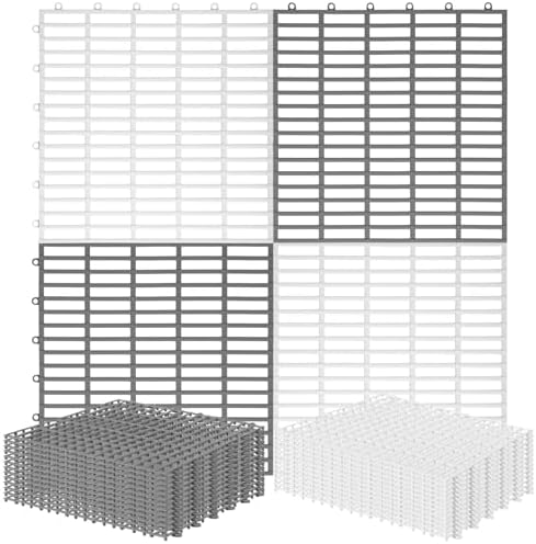 Breling 30 Pcs Interlocking Floor Drainage Tiles Rubber Mats 12" x 12" by Breling