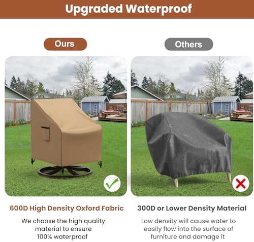Mrrihand Outdoor Swivel Lounge Chair Cover Waterproof, 2 Pack Heavy Duty Patio - Image 5
