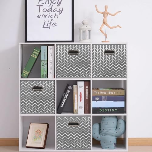 Black Foldable Storage Cubes Bins, Fabric Storage Box Cubes Organizer Baskets - Image 4