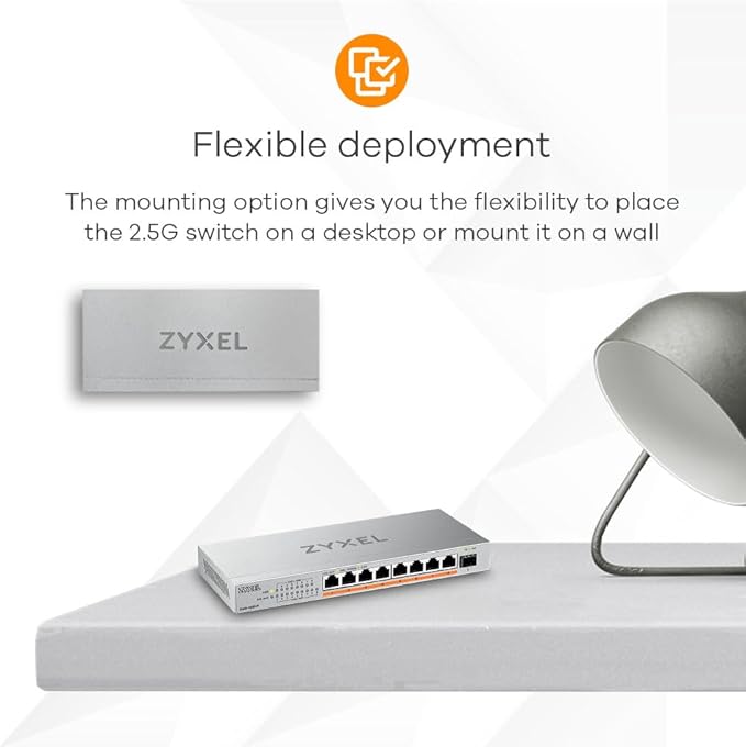 Zyxel 8 Port PoE Network Switch | 2.5Gb Multi Gigabit Switch | Unmanaged | 8X - Image 6
