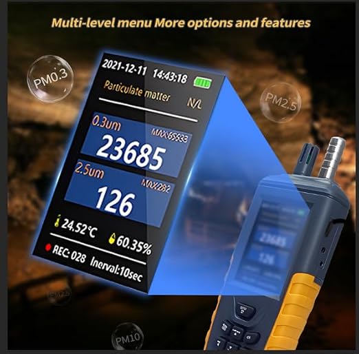 Dust Particle Counter Air Quality Monitor High Sensitivity 3-Channel - Image 7