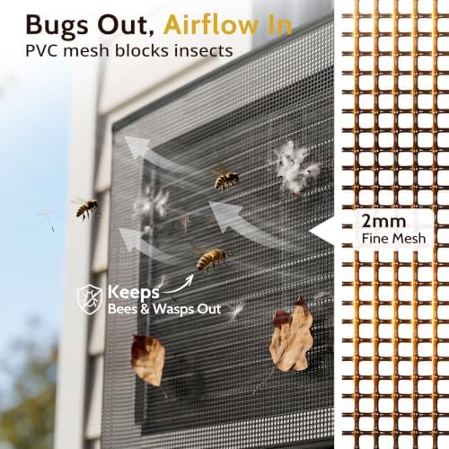 COSFLY Mesh Window AC Covers for Outside, All-Season 27.5"W x 25"D x 19"H - Image 4